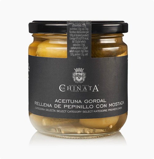 Gordal oliver fylld gurka 340 grs la chinata
