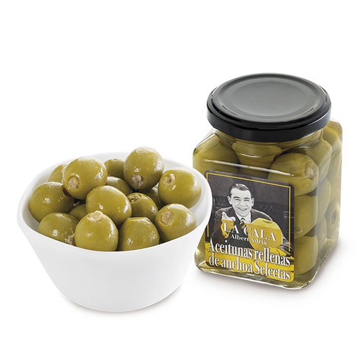 Olive ripiene di acciughe selezionate 270 ml la cala albert adrià