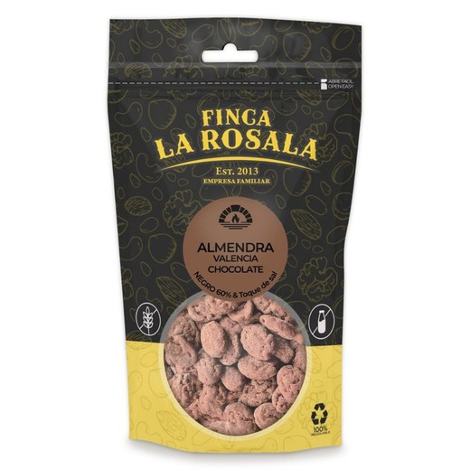 Almendra con Chocolate Negro 60% Bolsa 80 grs Frutos Secos La Rosala