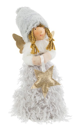 Angel figura navidad gris