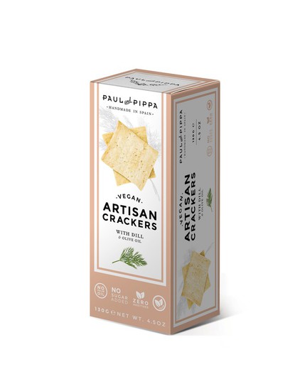 Artisan crackers with dill paul & pippa 130 grs