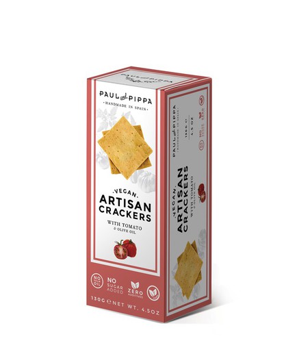 Artisan crackers con tomate paul & pippa 130 grs
