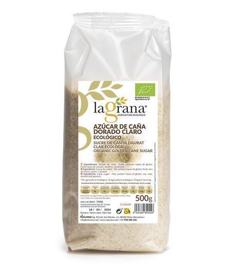 Azúcar Caña Dorado Claro Ecológico Bio 500 Grs La Grana