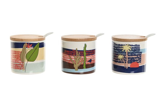 Sugar Bowl Fashion Kitchen Decorated Bamboo 7.5X7.5X7.5 Teide Fashion Kitchen Set