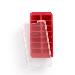 Red rectangular lekue ice cube tray