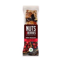 Barrita chocolate negro-cereza nuts&berries 40g bio ecológico