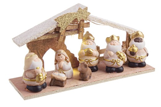 Presepe in ceramica con luce led