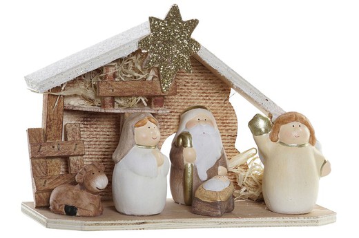 Presepe in legno con luce