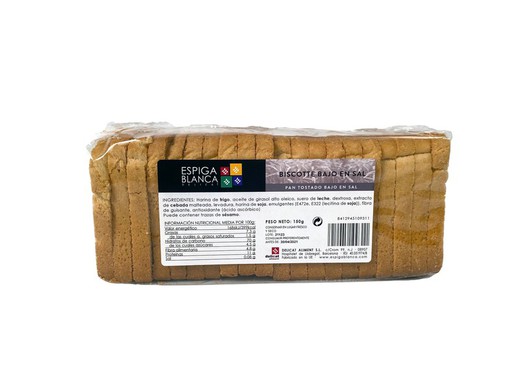 Biscote pan sin sal 150 grs