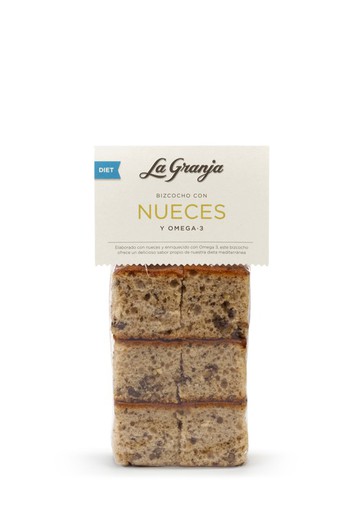 Wholemeal fiber biscuit with walnuts 350g diet without added sugar from the farm