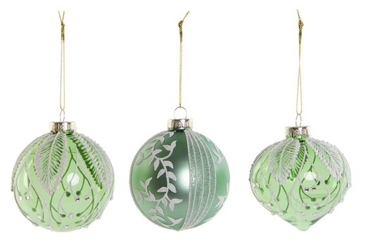 Bola Árbol Navidad Cristal 8X8X9 Verde