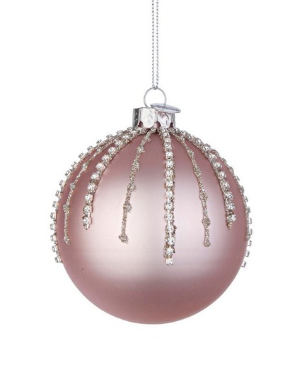 Bola de Navidad Cristal Arbol Color Rosa Diam 80 cms Hecho Mano Bizzotto
