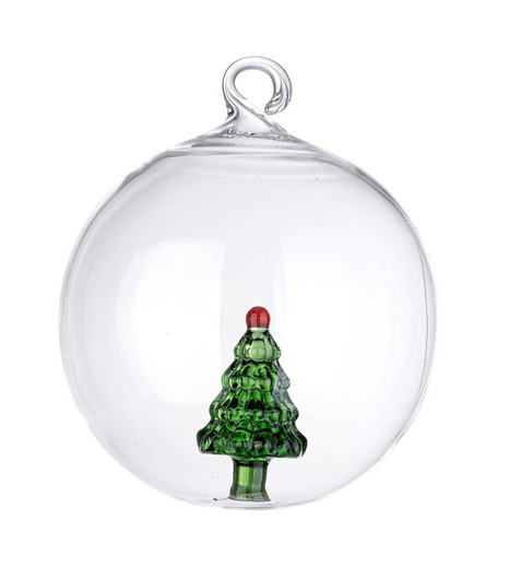 Bola de Navidad Cristal Arbol con Arbol Diam 80 cms Hecho Mano Bizzotto