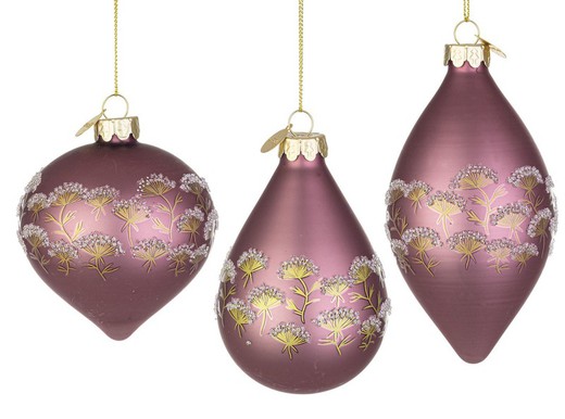 Bola de Navidad Cristal diseño Lila Surtidas Bizzotto