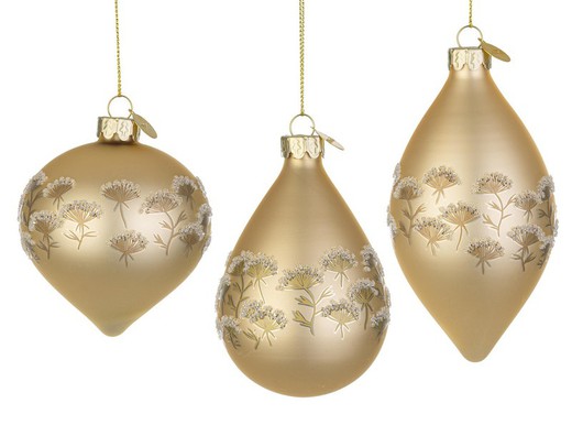 Crystal Christmas Ball Design Gold Assorted Bizzotto