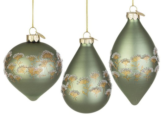 Bola de Navidad Cristal diseño Verde Surtidas Bizzotto