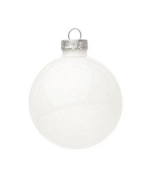 Boule de Noël en verre blanc 6 cm