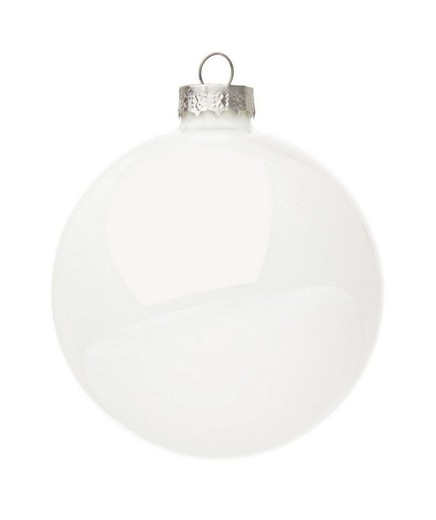 Bola Navidad Cristal Blanco 8cm