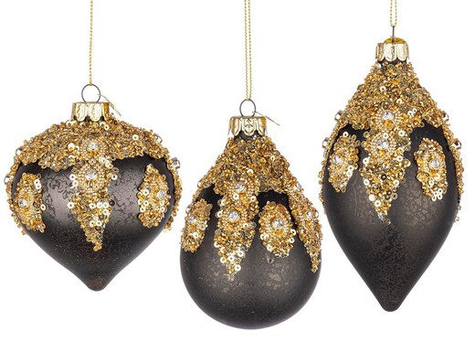 Crystal Christmas Ball svart och guld design