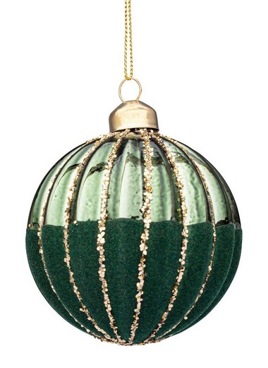 Bola Navidad Cristal Diseño Segment Verde