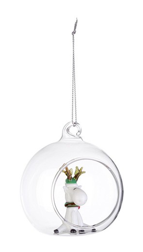 Bola Navidad Cristal Figura Reno Diam 80 cms Hecho Mano Bizzotto