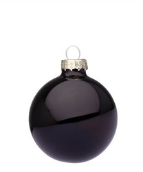 Palla di Natale in vetro nero 6 cm