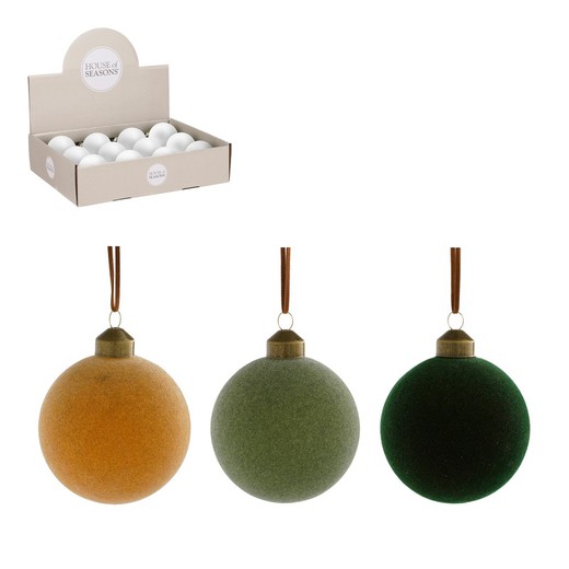 Bola Navidad Cristal Verde Amarillo Surtido Edelmann