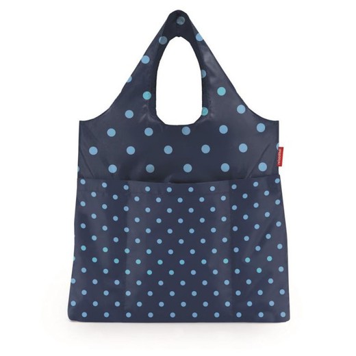 Mini maxi shopper plus niebieska torba na zakupy Reisenthel w różne kropki