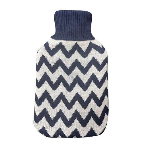 Bolsa de Agua Caliente Mimo 1,7l Forro Azul Borlon 20x32 cms