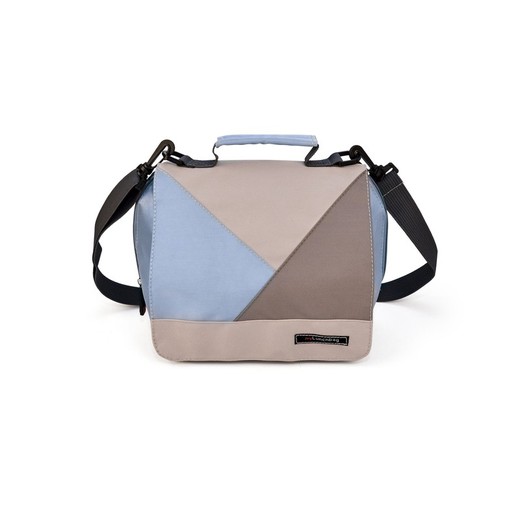 Borsa portavivande lunchbag borsa pranzo smart geometrica blu iris
