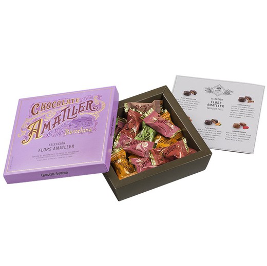 Caja regalo chocolate flores amatller 180g