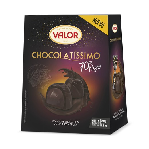 Bombones Valor Chocolatissimo Negro 70% 250 grs Especial Regalo