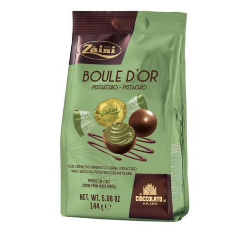 Bombones Zaini Boule d'Or Chocolate con Pistacho Bag 144g