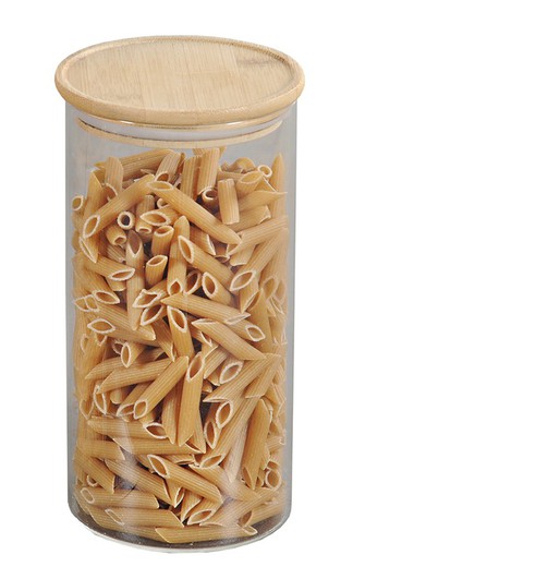Barattolo da cucina con coperchio in bambù 1,2 litri Kesper impilabile