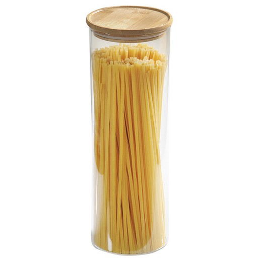 Barattolo da cucina con coperchio in bambù 1,8 litri Kesper impilabile