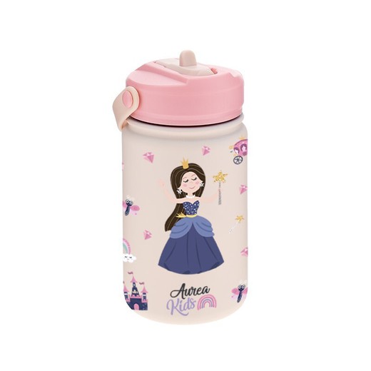 Botella Termo 330 ml Infantil con Pajita Pink Princess Creative Story