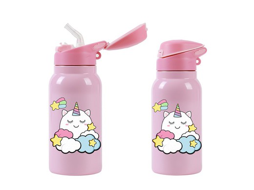 Botella Térmica 350 Ml Unicorn Kids Con Tapa Regalo Itotal