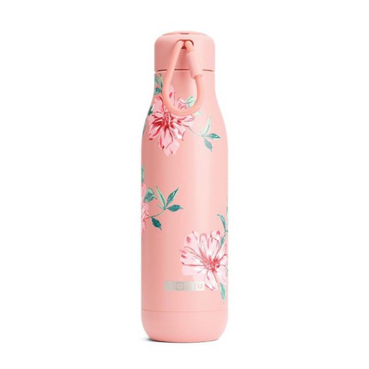 Stainless steel thermos bottle. 750ml rose petal pink zoku