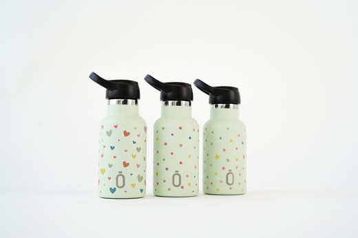 Bottiglia thermos Runbott Confetti a pois da 350 ml con tappo melone sport