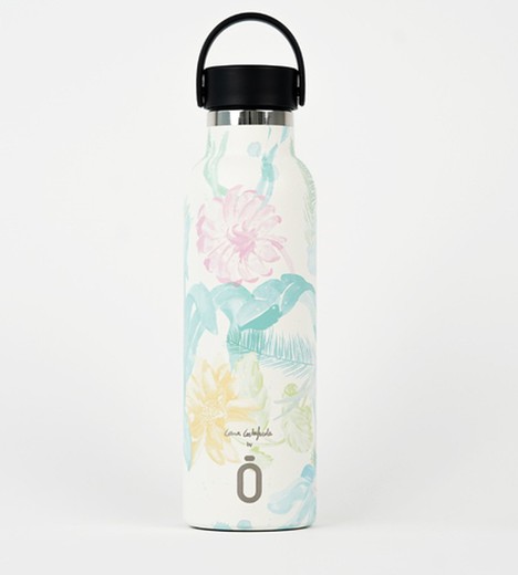 Bottiglia termica Runbott lara costafreda - fiori del paradiso 600ml crema