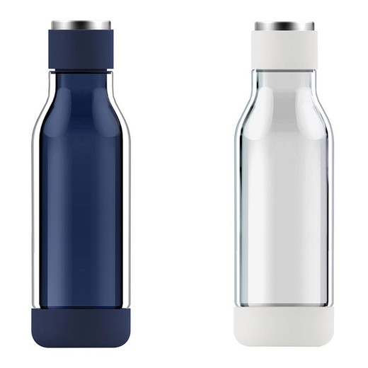 Inner peace glass bottle 500ml - blue asobu
