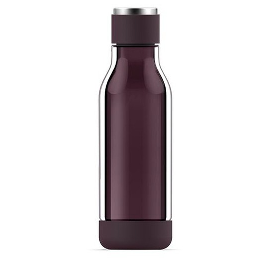 Inner peace glass bottle 500ml burgundy asobu