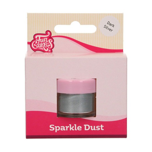 glitter sparkle dust σκούρο ασημί funcakes