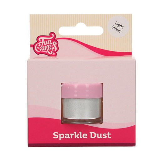 Glitter sparkle dust light zilver funcakes