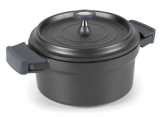 Zwarte Cocotte Braadpan Gegoten Aluminium D 24 Cm Lacor