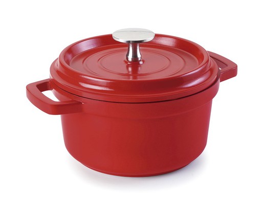 Cocotte rode braadpan van gegoten aluminium D 9 5 cm Lacor