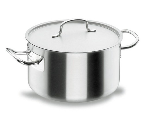 High Professional Casserole 50 Cm Chef Stainless Steel with Lacor Lid