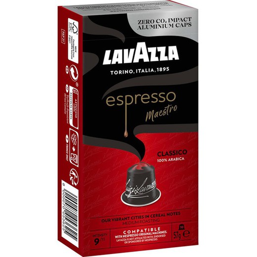 Café Lavazza Cápsulas Nespresso Expresso Clásico 10 Cápsulas Aluminio