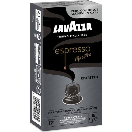 Café Lavazza Cápsulas Nespresso Expresso Ristretto 10 Cápsulas Aluminio