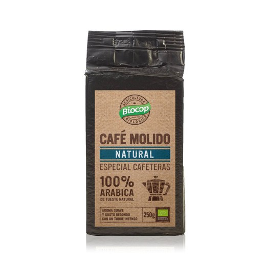 Café moído 100% arábica biocop 250 g bio orgânico